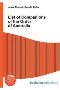 List of Companions of the Order of Australia