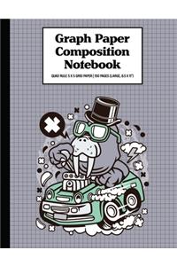Graph Paper Composition Notebook Quad Rule 5x5 Grid Paper - 150 Sheets (Large, 8.5 x 11