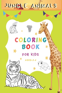 Jungle Animals Coloring Book for kids Ages 3 - 6