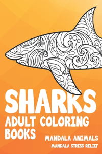 Adult Coloring Books Mandala Animals - Mandala Stress Relief - Sharks