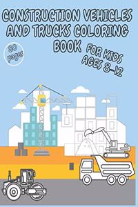 Construction Vehicles and Trucks Coloring Book