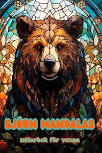 Björn Mandalas Målarbok för vuxna Anti-stress-mönster som uppmuntrar till kreativitet