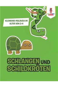 Schlangen und Schildkröten: Kleinkind Malbuch im Alter von 2-4