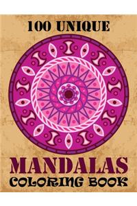 100 Unique Mandalas Coloring Book