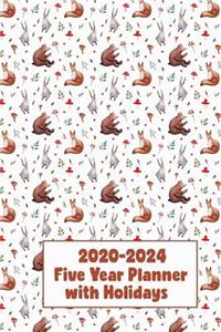 2020-2024 Five Year Planner with Holidays