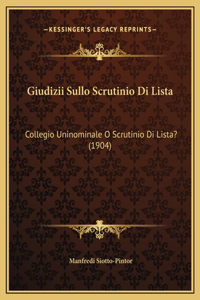 Giudizii Sullo Scrutinio Di Lista