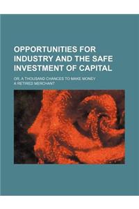 Opportunities for Industry and the Safe Investment of Capital; Or, a Thousand Chances to Make Money