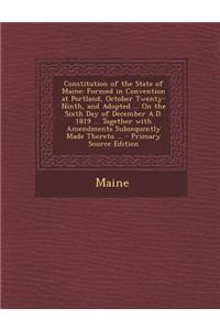 Constitution of the State of Maine