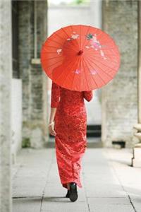 Parasol Woman in Red Grid Notebook