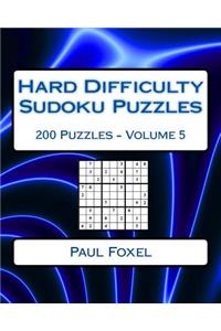 Hard Difficulty Sudoku Puzzles Volume 5