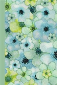 Journal: Watercolor Flower Petals (Green) 6x9 - Lined Journal - Writing Journal with Blank Lined Pages