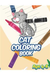 Cat Coloring Book - Age 4 - 8