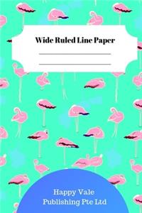 Cute Flamingo Theme Wide Ruled Line Paper
