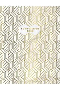 Composition Book: Marble + Gold Bullet Notebook - 150-Page 1/4 Inch Dot Grid Marble Journal - 8.5 X 11 Matte Softcover