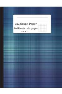 Big Graph Paper Composition Book: Graph Paper Composition Notebook, Grid Book, Quad Ruled 4x4 Graph Paper, Big Graph Paper-8.5 X 11, 80 Sheets (Blue Texture Theme Notebook)