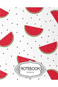 Notebook Journal Dot-Grid, Lined, Blank No Lined: Watermelon v.2: Notebook Journal Diary, 120 pages, 8" x 10" (Notebook Journal)