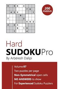 Hard Sudoku Pro: Book for Experienced Puzzlers (200 puzzles) Vol. 87