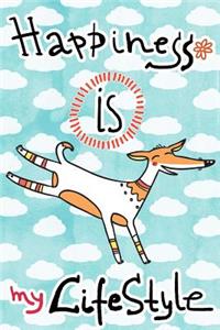 Bullet Journal Notebook for Dog Lovers, Happiness Is My Lifestyle Stripey Dog 1