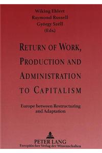 Return of Work, Production and Administration to Capitalism