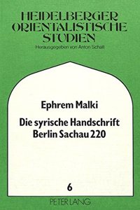 Die syrische Handschrift Berlin Sachau 220