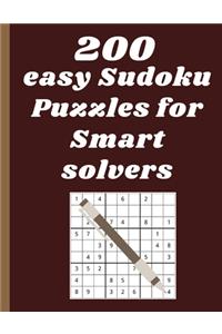 200 easy Sudoku Puzzles for Smart solvers