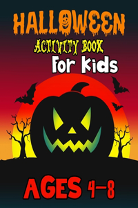 Halloween Activity Book For Kids Ages 4-8