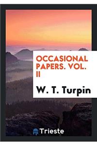 Occasional Papers. Vol. II