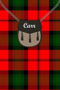 Carr Clan Tartan Journal/Notebook