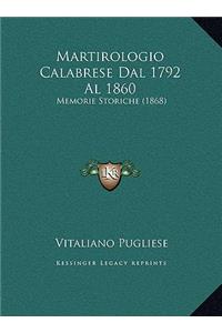 Martirologio Calabrese Dal 1792 Al 1860