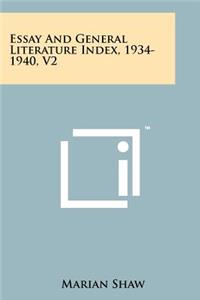 Essay and General Literature Index, 1934-1940, V2