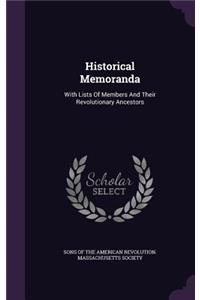 Historical Memoranda