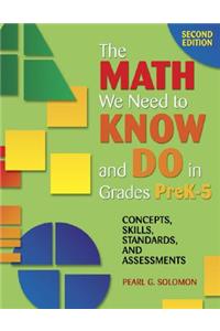 Math We Need to Know and Do in Grades Prek-5