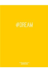 Notebook for Cornell Notes, 120 Numbered Pages, #DREAM, Gold Cover