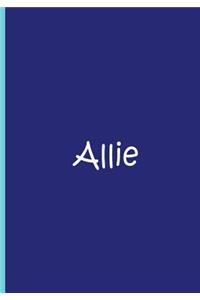 Allie - Blue Personalized Notebook / Journal / Blank Lined Pages / Soft Matte