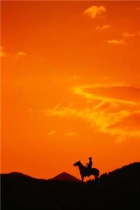 Equine Journal Orange Sunset Cowboy Silhouette: (Notebook, Diary, Blank Book)