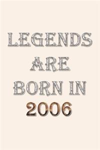 Legends Are Born In 2006 Notebook