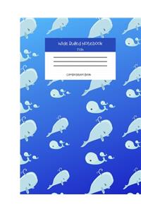 Wide Ruled Fish Notebook Composition Book