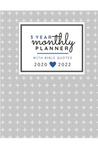 3 Year Monthly Planner With Bible Quotes 2020-2022