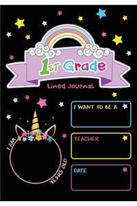 1st Grade Lined Journal: Handwriting Practice Paper I Blank Lined Notebook Primary Ruled With Dotted Midline I Personalized Composition Book for Kids from Kindergarten to 3r