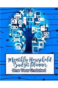 Monthly Household Budget Planner - One Year Undated