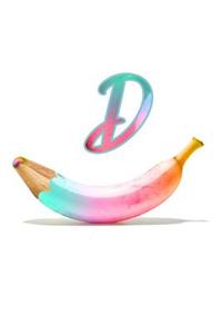 D: Letter D Monogram Journal Personalized Notebook Banana Art