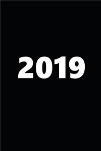 2019 Daily Planner 2019 Large Font Black White 384 Pages