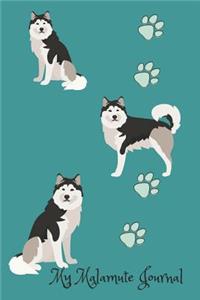 My Malamute Journal: Cute Dog Breed Journal Wide Ruled Lined Paper