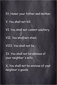 Religious Journal Modern Wording Last 7 Commandments Chalkboard Style