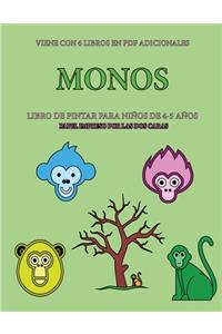 Libro de pintar para niños de 4-5 años (Monos)