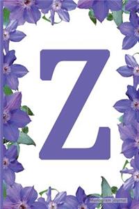 Monogram Journal - Initial Z (Purple Flower)