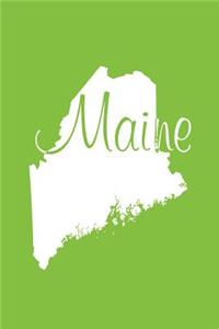 Maine - Lime Green Lined Notebook with Margins