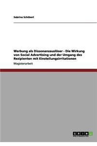 Werbung als Dissonanzauslöser - Die Wirkung von Social Advertising und der Umgang des Rezipienten mit Einstellungsirritationen