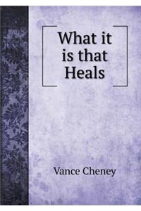 What It Is That Heals