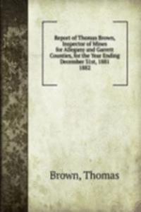 Report of Thomas Brown, Inspector of Mines for Allegany and Garrett Counties, for the Year Ending December 31st, 1881.